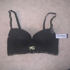 Bebe Fishnet Bra, Black